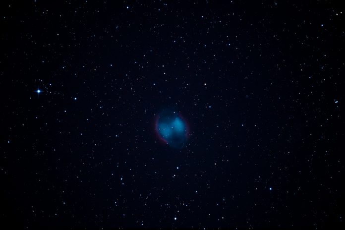 The Dumbell Nebula is a fascinating nebula shaped like a dumbell. Nebulae come in all sorts of shapes and sizes. This is one of the easiest to see aside from Orion and the Ring Nebula.